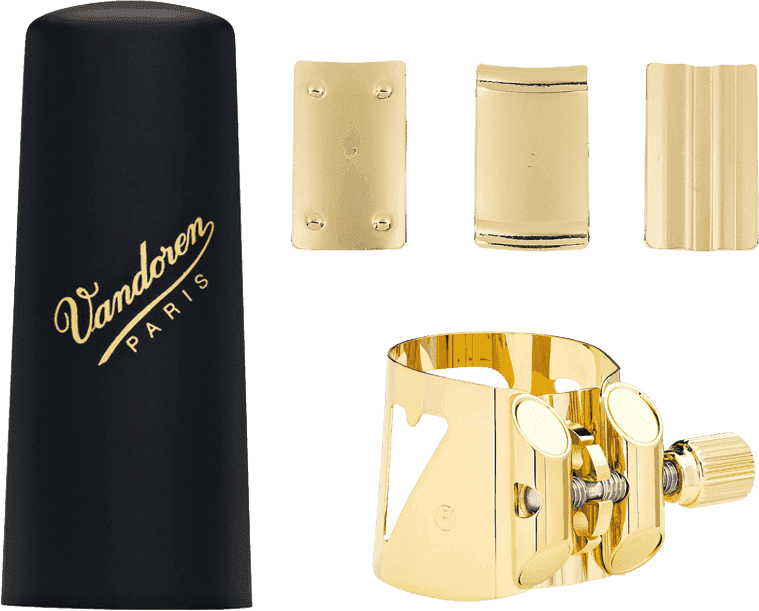 Vandoren Ligatur Optimum - Tenorsaxophon + Kunststoff-Mundstückkappe