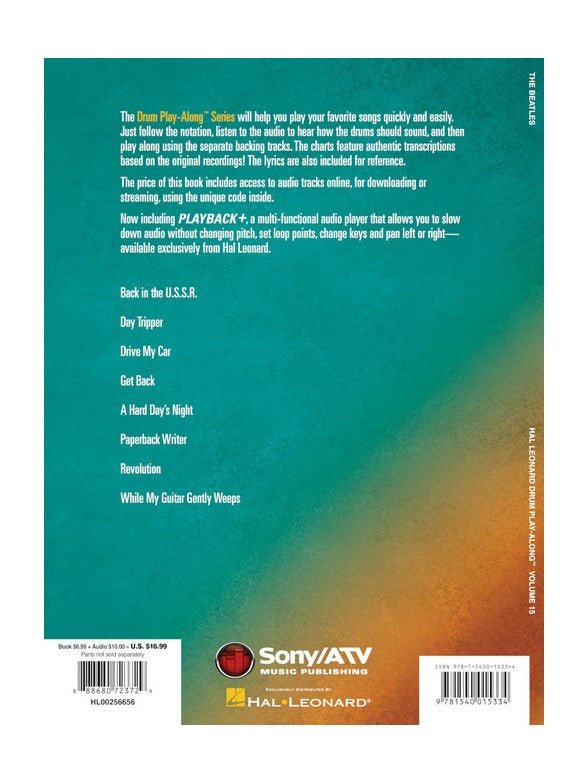 The Beatles - Hal Leonard Drum Play Along Vol.15 - Batterie