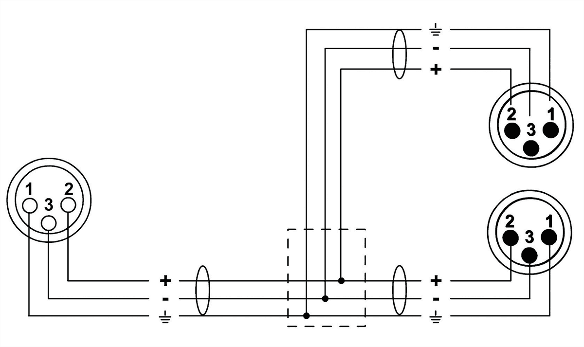 Y-Kabel XLR-Buchse/2 XLR-Stecker 30 CM