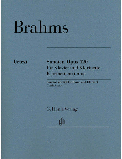 BRAHMS J. - SONATAS FOR PIANO AND CLARINET OP. 120 1 AND 2 - CLARINET PART