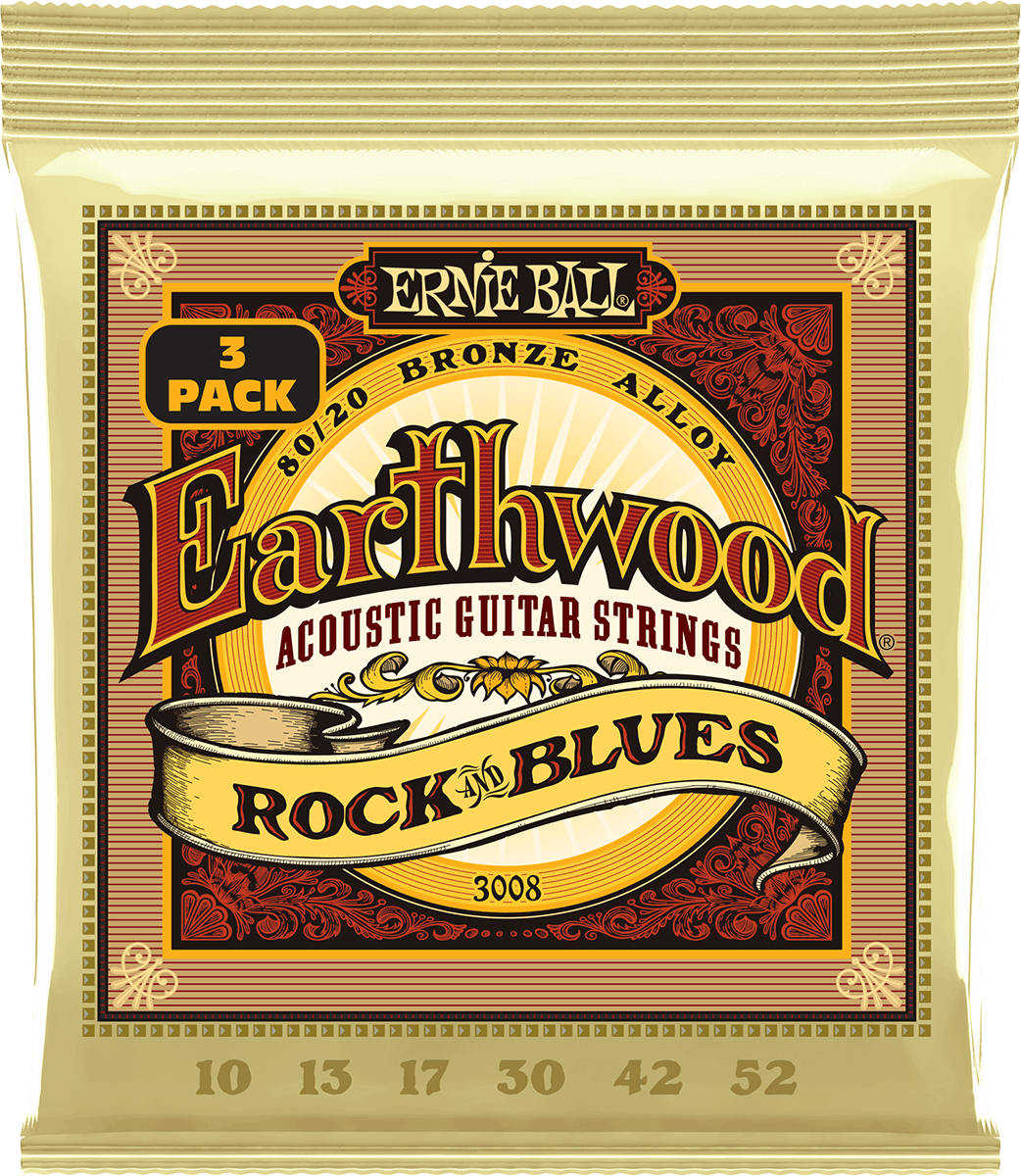 CORDES EARTHWOOD 80/20 BRONZE ROCK&BLUES 10-52 - PACK DE 3