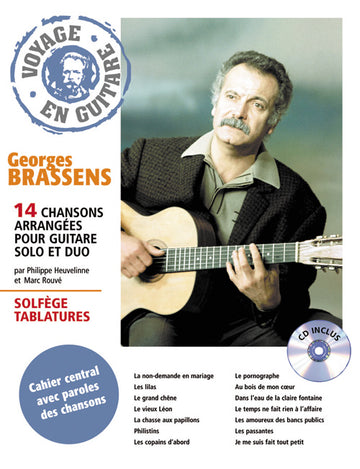BRASSENS GEORGES - VOYAGE EN GUITARE + CD - GUITARE TAB