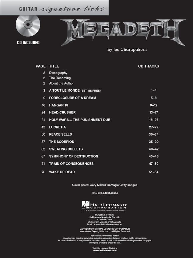 Mégadeth Guitar Signature Licks - Guitar Tab