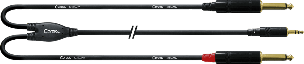 Cordial Y-Kabel Splitter Stereo-Mini-Klinke/2 Mono-Klinke 3 M