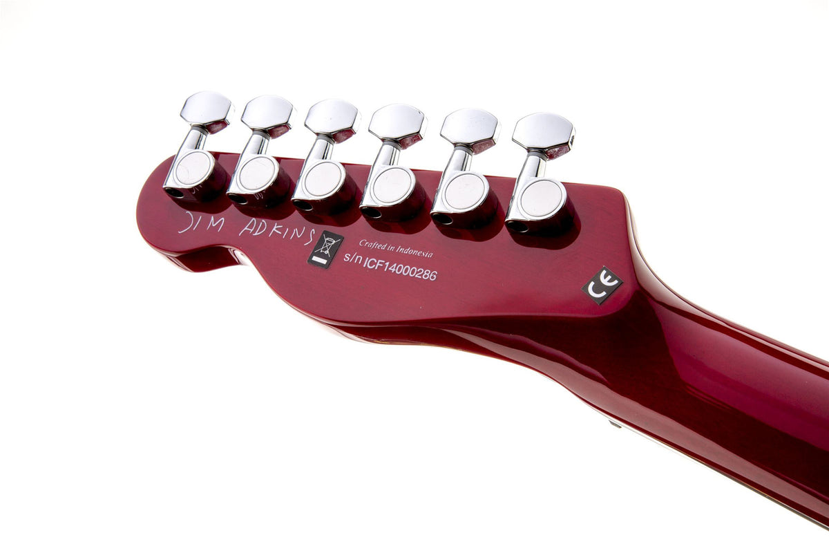 Telecaster JA-90 Thinline Signature Jim Adkins LRL Karmesinrot transparent