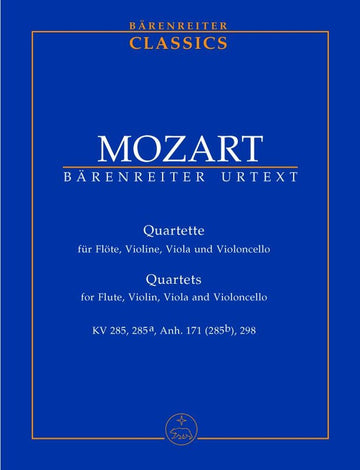 MOZART W.A. - QUARTETTE FUR FLÖTE VIOLINE VIOLA UND VIOLONCELLO - STUDIENPARTITUR