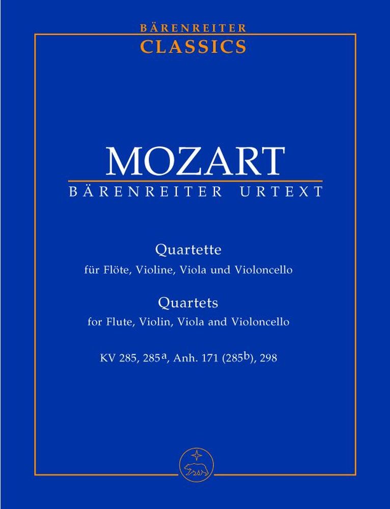 MOZART W.A. - QUARTETTE FUR FLÖTE VIOLINE VIOLA UND VIOLONCELLO - STUDIENPARTITUR