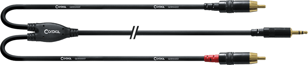 Cordial Y-Kabel Verlängerung Miniklinke/RCA 6 M