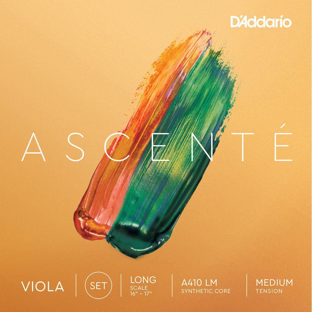D'ADDARIO STRING SET FOR VIOLA ASCENTE LONG TENSION TUNING FORK MEDIUM