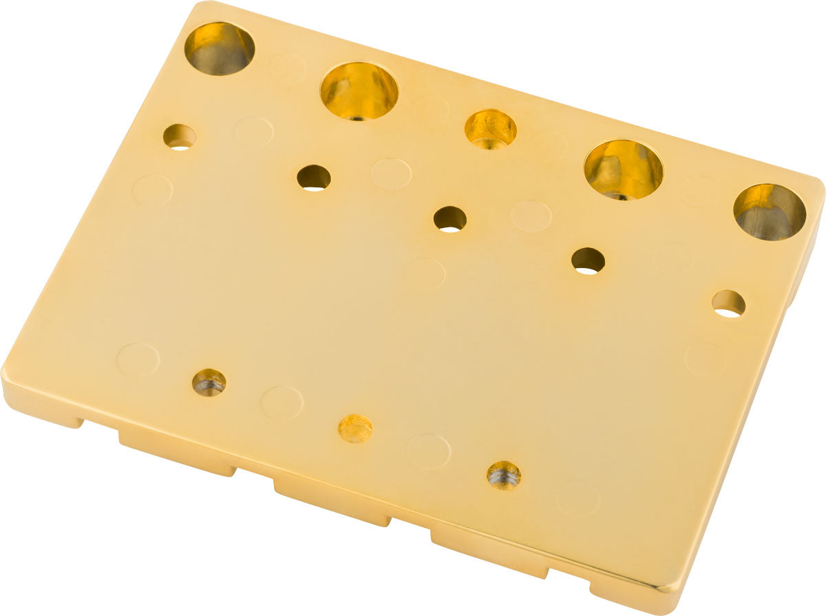 Fender HiMass 4-Saiten-Bassbrücken-Baugruppe mit Zinkreitern Gold