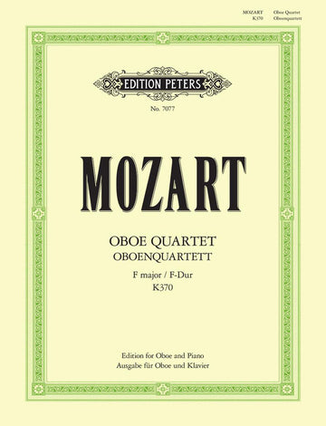 MOZART WOLFGANG AMADEUS - OBOE QUARTET IN F K.370 (ARRANGED FOR OBOE AND PIANO) - OBOE AND PIANO