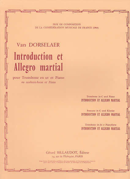 DORSSELAER WILLY VAN - INTRODUCTION ET ALLEGRO MARTIAL - TROMBONE PIANO