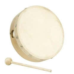 TAMBOURIN PEAU NATURELLE - 15 CM