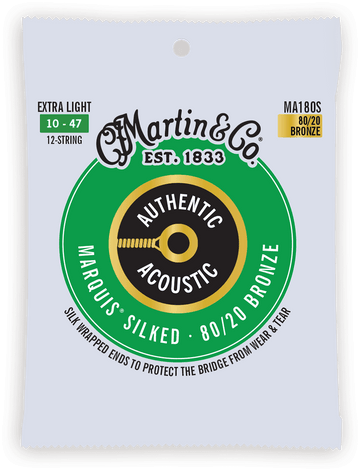 MA180S AUTHENTIC SILKED EXTRA LIGHT 80/20 BRONZE EX. LIGHT 10-14-23-30-39-47 12 STRINGS