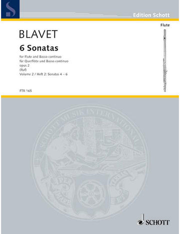 BLAVET MICHEL - SECHS SONATAS OP. 2/4-6 BAND 2 - FLUTE AND BASSO CONTINUO
