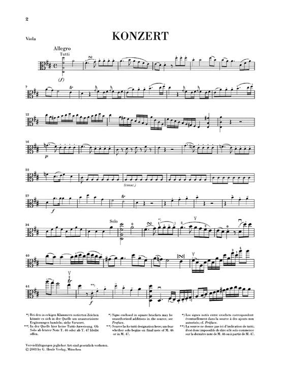 Hoffmeister F.a. - Bratschenkonzert D-Dur