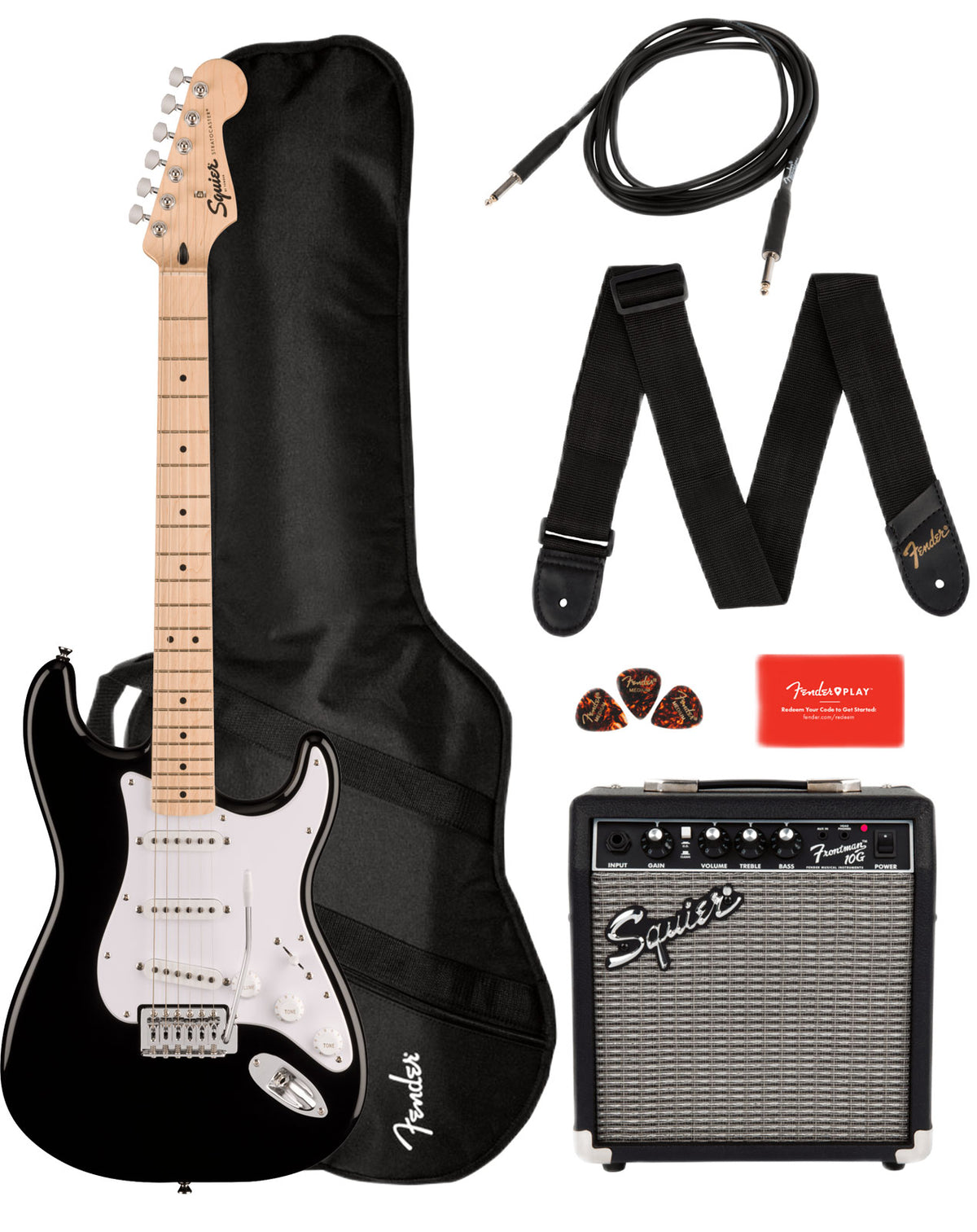 Squier Stratocaster Sonic Pack MN Schwarz