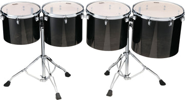 LOW-PITCHED 4PC SINGLE HEAD CONCERT TOM SET TRANSPARENT BLACK FADE