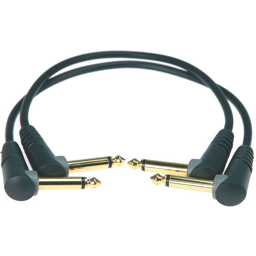 PATCHCORD 0,3M BLACK 2 UNITS JACK 2P.90/JACK 2P.90 GOLD