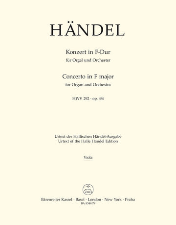 HAENDEL - KONZERT IN F-DUR (FA MAJEUR) ORGUE ET ORCHESTRE