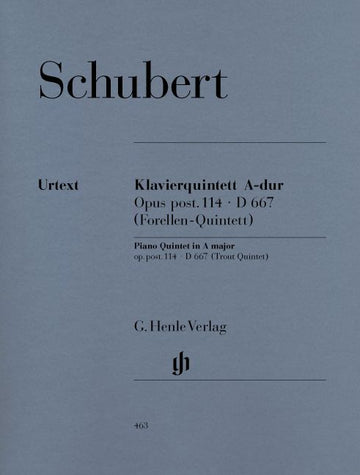 SCHUBERT F. - QUINTET A MAJOR OP. POST. 114 D 667 FOR PIANO VIOLIN VIOLA VIOLONCELLO