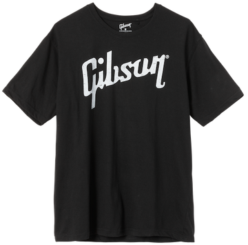 "XL" T-Shirt Gibson-Logo im Used-Look Schwarz