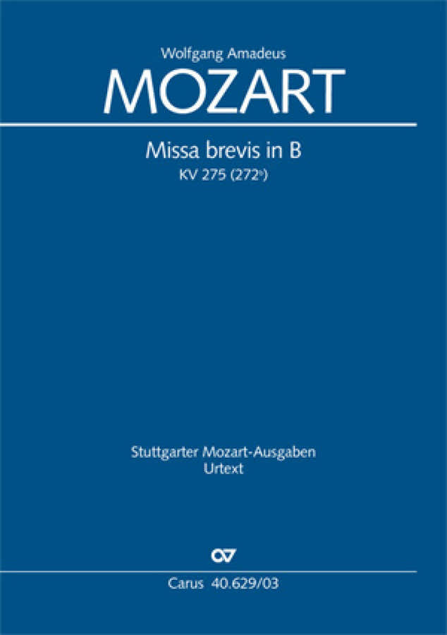 Mozart W.a. - Missa Brevis in B KV 275 (272B) - Klavierauszug