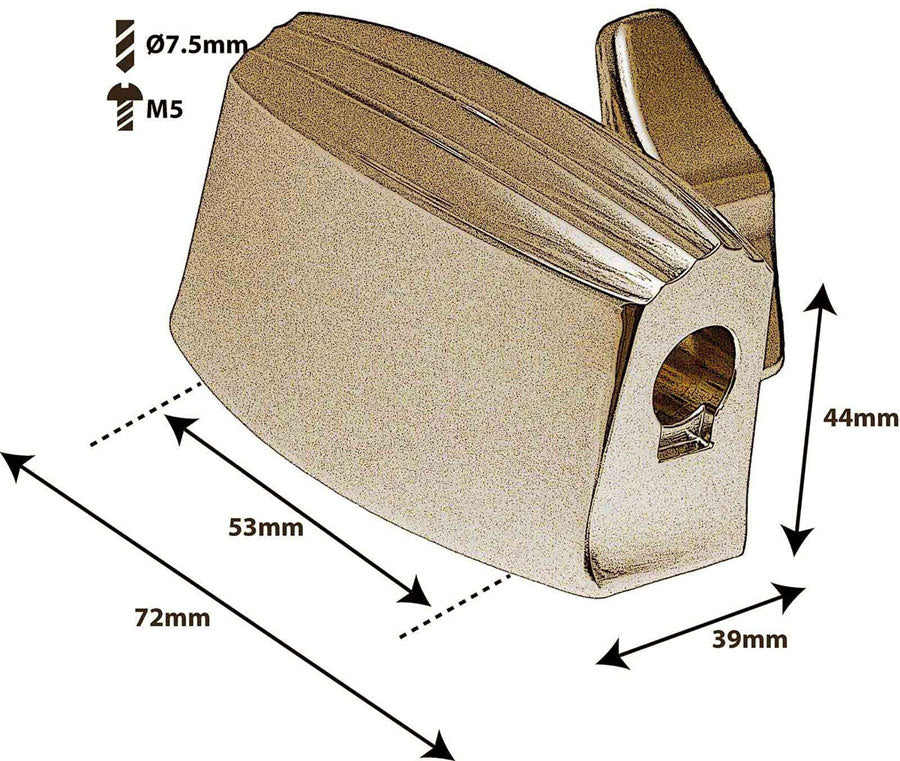 TB7BR - Tom / Standtom-Halterung Ø9.5-10.5mm - 53mm Messing (x1)