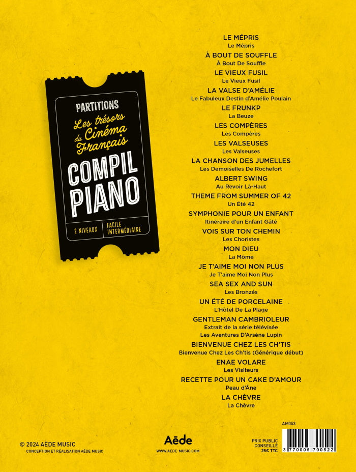 Compil Piano Les Tresors Du Cinema Francais