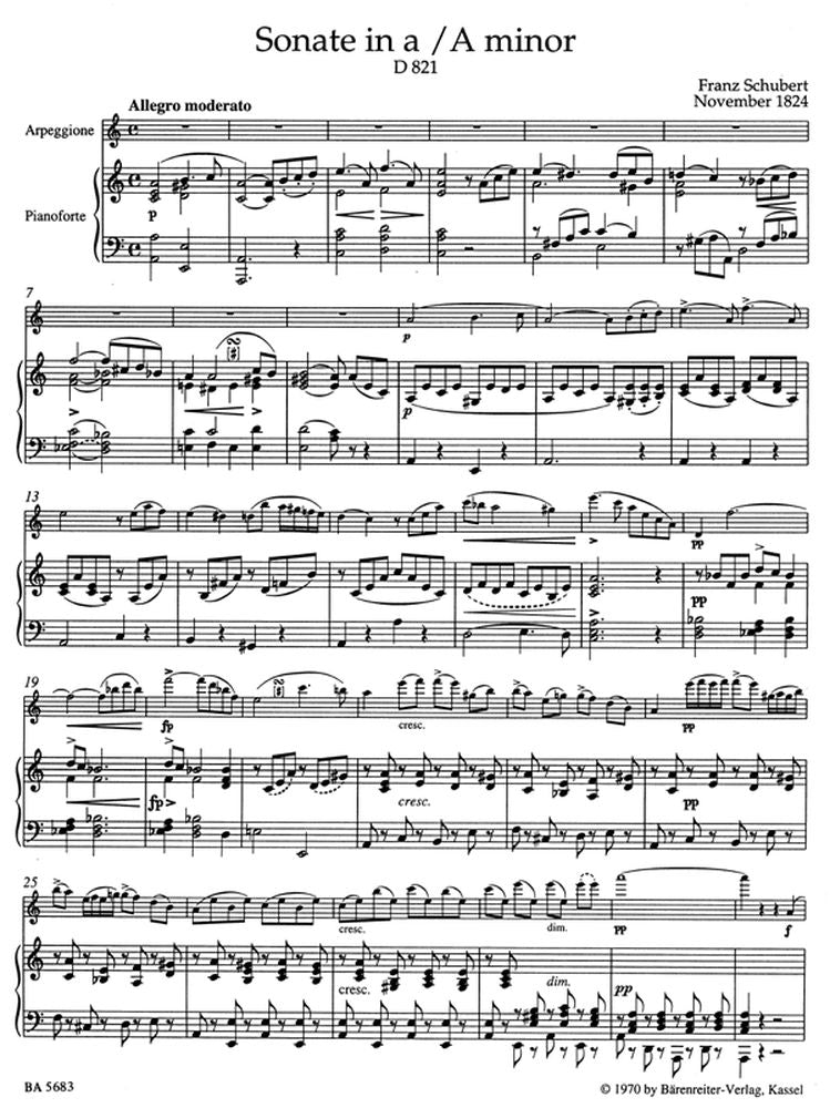 SCHUBERT F. - SONATE ARPEGGIONE EN LA MINEUR D 821 - VIOLA KLAVIER