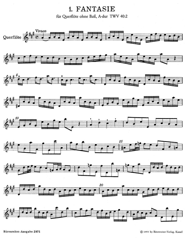 TELEMANN G.P. - ZWOLF FANTASIEN FUR QUERFLÖTE OHNE BASS TWV 40:1-12 - FLÖTE