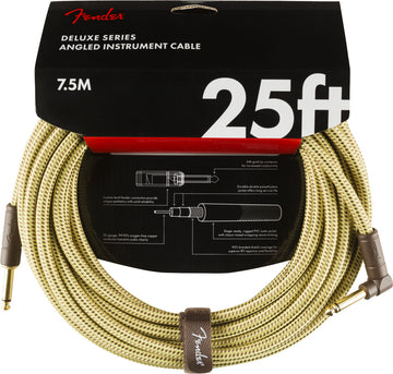 DELUXE INSTRUMENT CABLE STRAIGHT/ANGLE 25' TWEED