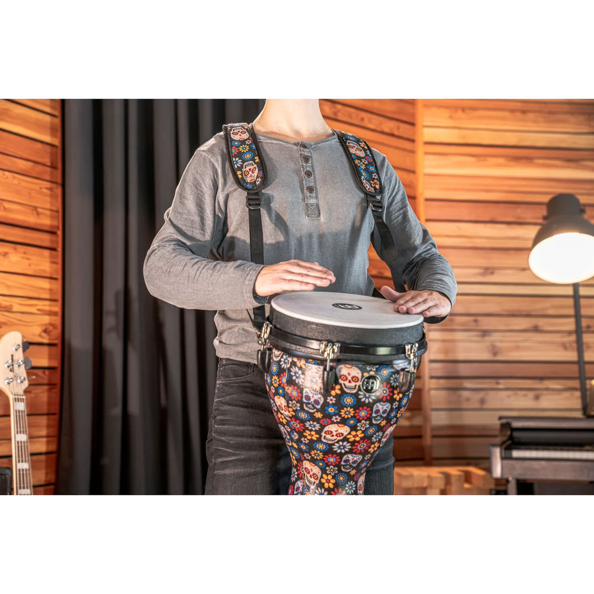 PERCUSSION DESIGNER DJEMBE STRAP DAY OF THE DEAD