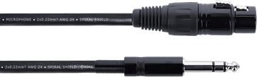 XLR FEMALE AUDIO CABLE / STEREO JACK - 6 M