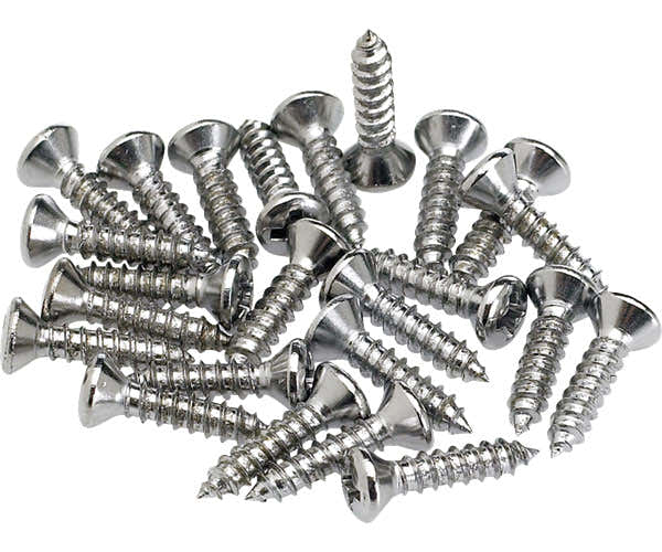 PICKGUARD/CONTROL PLATE MOUNTING SCREWS (24) (CHROME)