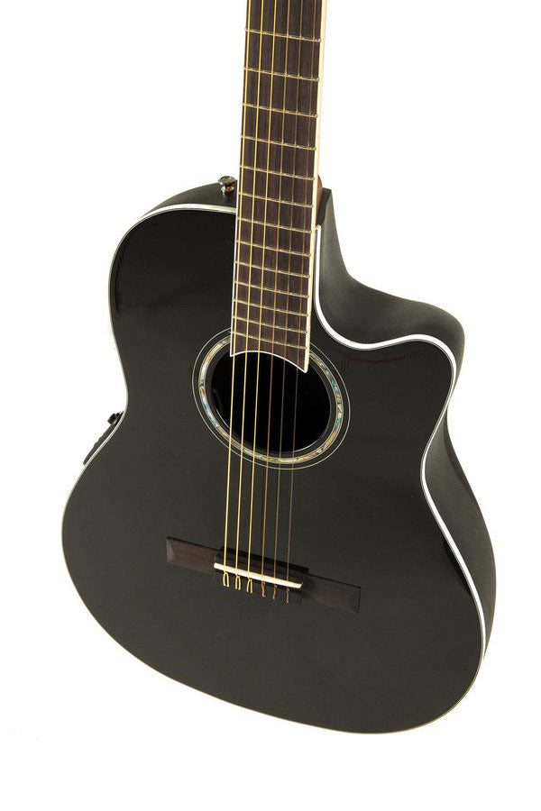 e-akustik klassikgitarre celebrity traditional mid cutaway black