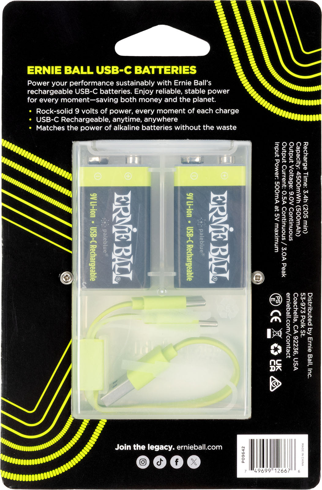 9v rechargeable batteries via USB-C
