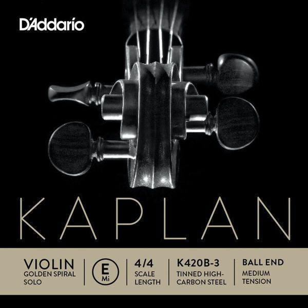 D'ADDARIO 4/4 KAPLAN GOLDEN SPIRAL SOLO BALL END VIOLIN SINGLE E STRING SCALE MEDIUM TENSION