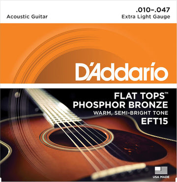 EFT15 FLAT TOPS PHOSPHOR BRONZE ACOUSTIC GUITAR STRINGS EXTRA LIGHT 10-47
