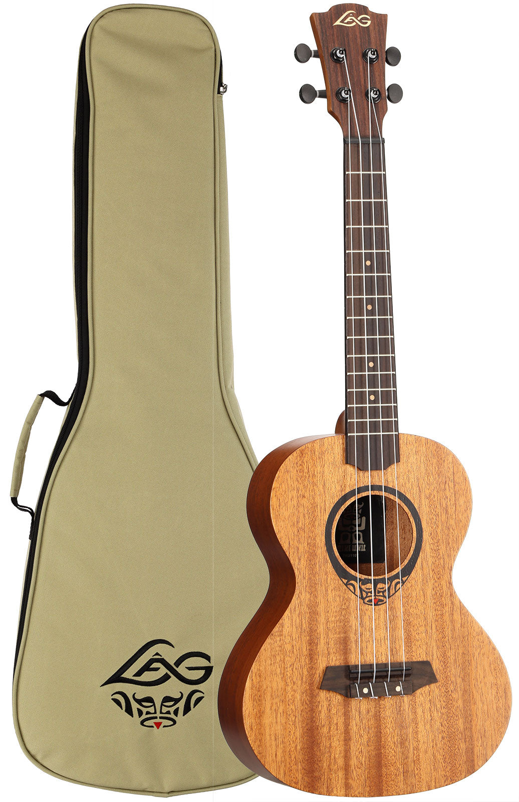 Tiki Tku110T Tenor-Ukulele Gewölbter Boden mit Tasche