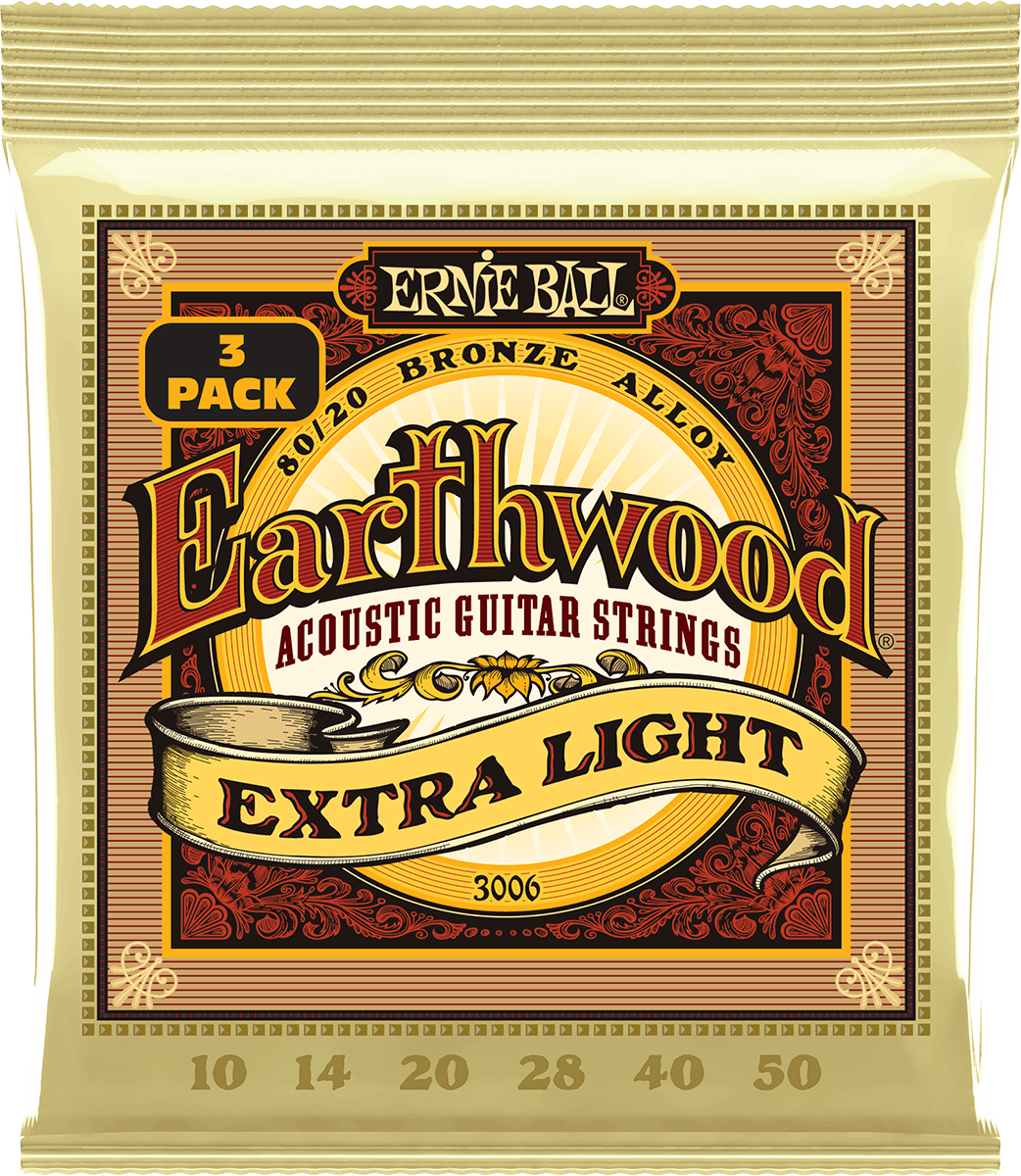 CORDES EARTHWOOD 80/20 BRONZE EXTRA LIGHT 10-50 - PACK DE 3
