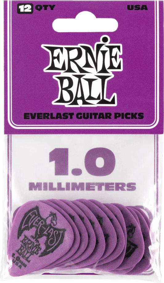 Plektren Everlast Beutel mit 12 Violett 1mm