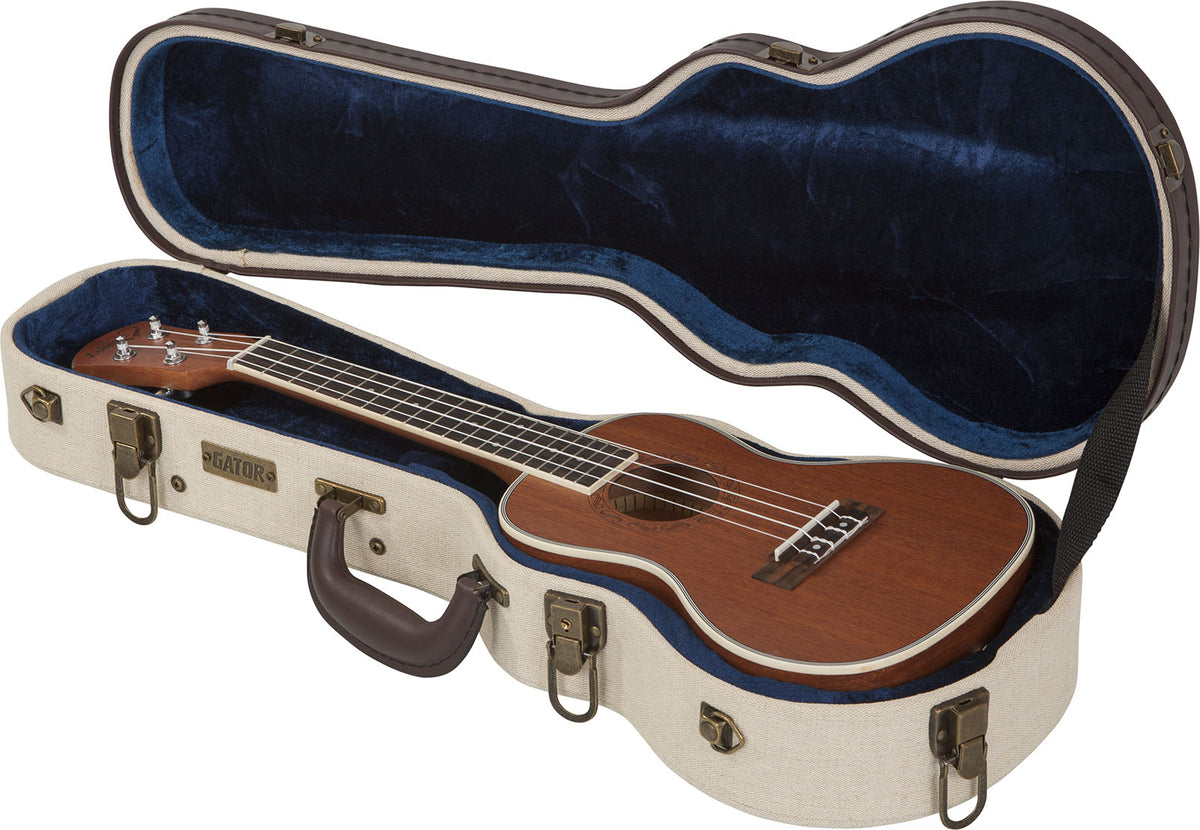 Konzert-Ukulelenkoffer Beige aus Holz Deluxe - GW