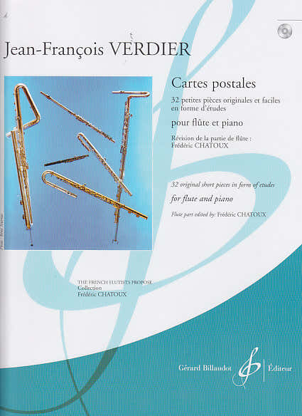 VERDIER J.F. - CARTES POSTALES + CD - FLUTE PIANO