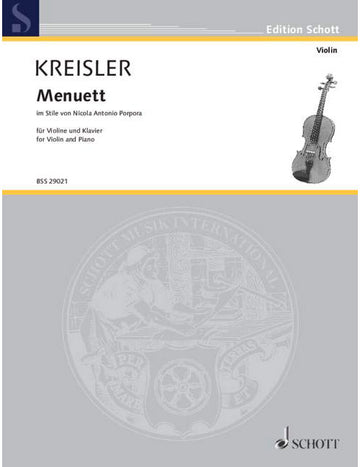 Kreisler - Menuett Im Stile Von Nicola Antonio Porpora No. 3 - Violon et Piano