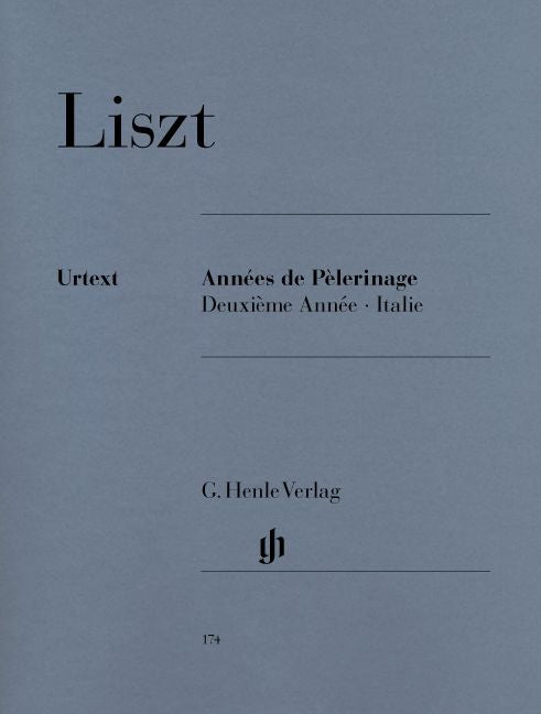 LISZT F. - ANNEES DE PELERINAGE DEUXIEME ANNEE - ITALIE