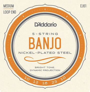 EJ61 NICKEL STRING SET FOR BANJO 5 STRINGS 10-23 MEDIUM