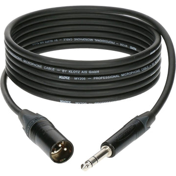 M1 MIC CABLE BLACK 3M XLR 3 MALE - PLUG 3P CONNECTOR METAL BLACK