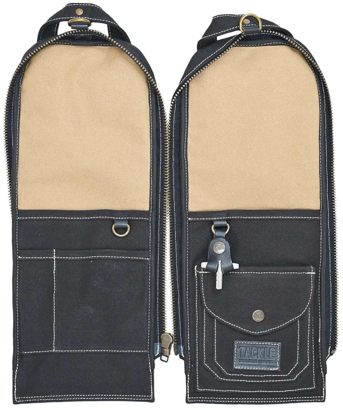 Modulares Stick-Case aus gewachstem Canvas - Schwarz