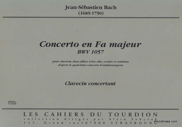 J.S. - Concerto En Fa Majeur Bwv 1057 - Pie De Clavecin